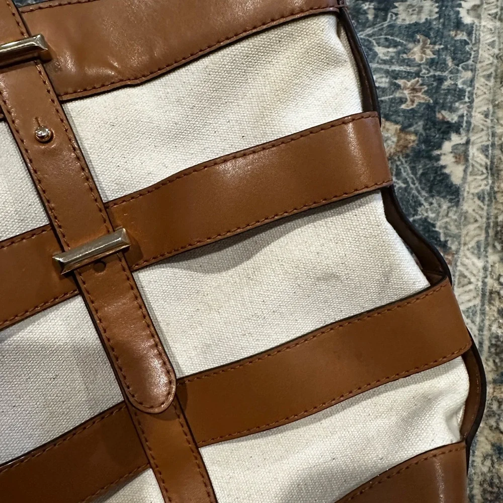 Michael Kors Tan and Cream Cage Tote - Picture 7 of 15